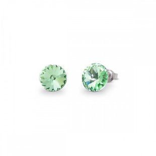 Сережки гвоздики зі срібла 925 проби з Оливінами Swarovski (K1122SS39CH), Оливін, Swarovski