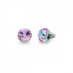 Сережки гвоздики зі срібла 925 проби з Світлими Аметистами Swarovski (K1122SS47VL), Аметист, Swarovski