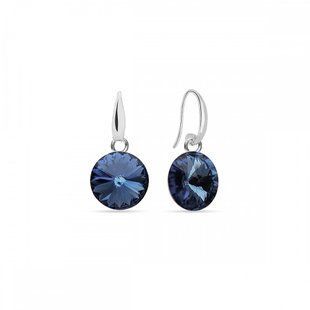 Серьги с серебра 925 пробы с Темный Сапфир Swarovski (KW112212DB), Сапфир, Swarovski