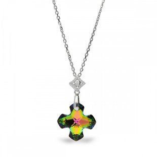 Кулон з ланцюжком з срібла 925 проби з Султанітом Swarovski (NC686718VM), Султаніт, Фіаніт, Swarovski