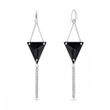 925 Sterling Silver Earrings with Jet Crystals of Swarovski (KW327118J)