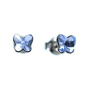 Серьги гвоздики. Provence Lavender. Артикул 21266-PL, Сапфир, Swarovski