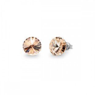 Сережки гвоздики зі срібла 925 проби з Шовковими Цитринами Swarovski (K1122SS47SL), Цитрин, Swarovski