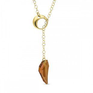 925 Sterling Silver Pendant with Chain with Copper Crystal of Swarovski (NDG615030CU), Golden Shadow, Swarovski