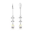 925 Sterling Silver Earrings with Aurora Borealis Crystals of Swarovski (KWROLO6010AB)