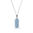 925 Sterling Silver Pendant with Chain with Aquamarine Crystal of Swarovski (N1MESH2AQ)