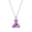 Кулон з ланцюжком з срібла 925 проби з Світлим Аметистом Swarovski (N6628VL), Аметист, Фіаніт, Swarovski