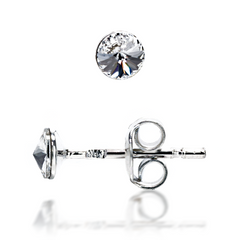 925 Sterling Silver Earrings with Crystals of Swarovski (69614-C), Crystal, Swarovski