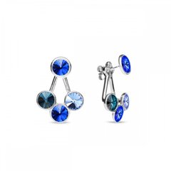 925 Sterling Silver Earrings with Sapphire Crystals of Swarovski (KJR1122SS29MLS1), Sapphire, Swarovski