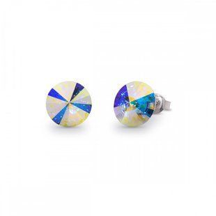925 Sterling Silver Studs with Aurora Borealis Crystals of Swarovski (K1122SS47AB), Aurora Borealis (АВ), Swarovski