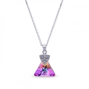 925 Sterling Silver Pendant with Chain with Vitrail Light Crystal of Swarovski (N6628VL), Vitrail Medium, Crystal, Swarovski