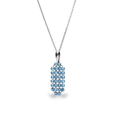 Кулон с цепочкой с серебра 925 пробы с Аквамарином Swarovski (N1MESH2AQ), Аквамарин, Swarovski