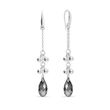 925 Sterling Silver Earrings with Silver Night Crystals of Swarovski (KWROLO6010SN)