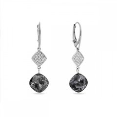 925 Sterling Silver Earrings with Silver Night Crystals of Swarovski (KAPAV447010SN), Silver Night, Crystal, Swarovski