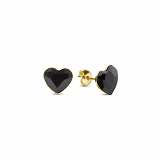 Серьги гвоздики с серебра 925 пробы с Ониксами Swarovski (KG2808J), Оникс, Swarovski