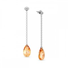925 Sterling Silver Earrings with Golden Shadow Crystals of Swarovski (KCROLO610616GS), Golden Shadow, Swarovski