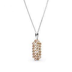 925 Sterling Silver Pendant with Chain with Golden Shadow Crystal of Swarovski (N1MESH2GS1), Golden Shadow, Swarovski