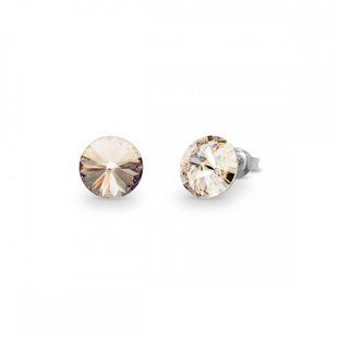 Серьги гвоздики с серебра 925 пробы с Фианитами Swarovski (K1122SS39SS), Фианит, Swarovski