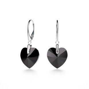 Сережки зі срібла 925 проби з Оніксами Swarovski (KW620214J), Онікс, Swarovski