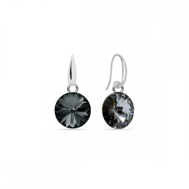 925 Sterling Silver Earrings with Silver Night Crystals of Swarovski (KW112212SN), Silver Night, Swarovski
