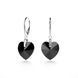 925 Sterling Silver Earrings with Jet Crystals of Swarovski (KW620214J)