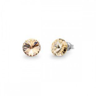 Сережки гвоздики зі срібла 925 проби з Шовковими Цитринами Swarovski (K1122SS39LSL), Цитрин, Swarovski