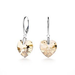 Серьги с серебра 925 пробы с Золотистыми Цитринами Swarovski (KW620214GS), Цитрин, Swarovski