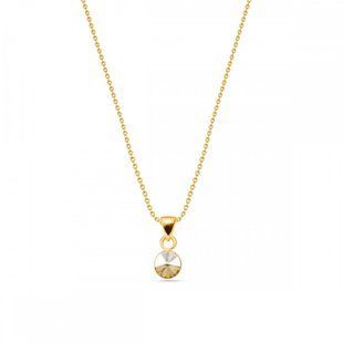 Кулон з ланцюжком з срібла 925 проби з Зототистим Цитрином Swarovski (NG1122SS29GS), Цитрин, Swarovski