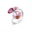 925 Sterling Silver Ring with Rose crystals of Swarovski (P11223R)