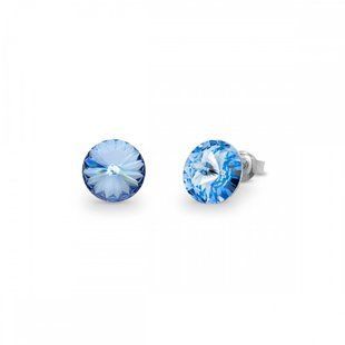 Сережки гвоздики зі срібла 925 проби з Світлими Сапфірами Swarovski (K1122SS39LS), Сапфір, Swarovski