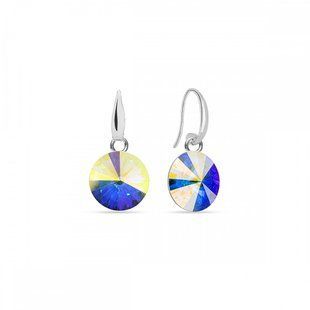 925 Sterling Silver Earrings with Aurora Borealis Crystals of Swarovski (KW112212AB), Aurora Borealis (АВ), Swarovski