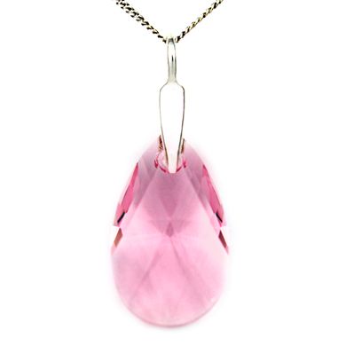 Silver pendant with chain. Pink Swarovski Spinel. Article 64617-LR, Light Rose, Swarovski