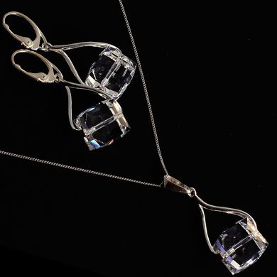 Набор: серьги и кулон с цепочкой. Crystal. Артикул DGS-12613, Фианит, Swarovski