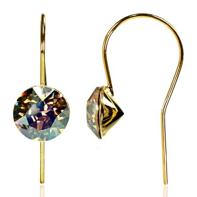 925 Sterling Silver Earrings with Golden Shadow Crystals of Swarovski (6464-GS), Golden Shadow, Swarovski