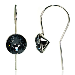Silver earrings. Alexandrite Northern Night Swarovski. Article 62612-SN, Silver Night, Swarovski