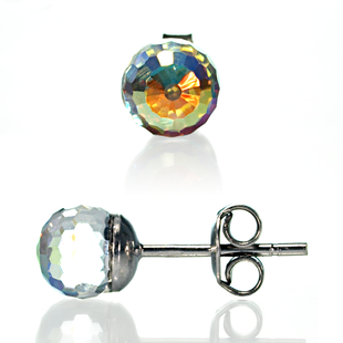 Серьги гвоздики. Aurora Borealis (АВ). Артикул 21062-AB, Опал, Swarovski