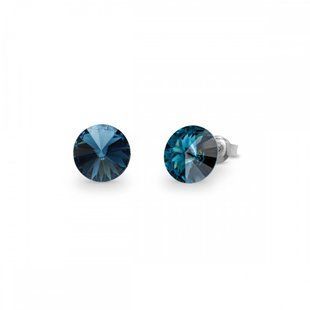 Сережки гвоздики зі срібла 925 проби з Монтана Сапфірами Swarovski (K1122SS39M), Сапфір, Swarovski