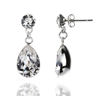 Silver earrings. Swarovski Crystal. Article 61168-C, Crystal, Swarovski