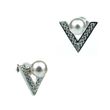 925 Sterling Silver Earrings with Pearls and Crystals of Swarovski (KC1V58185W)