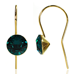Silver earrings. The Swarovski emerald. Article 6464-EM, Emerald, Swarovski