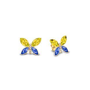 Серьги с серебра 925 пробы с Сапфирами Swarovski (KMCG4228LTSA), Сапфир, Swarovski