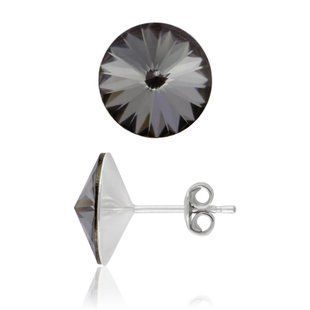 Серьги гвоздики. Silver Night. Артикул 62623-SN, Александрит, Swarovski