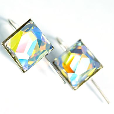 925 Sterling Silver Earrings with Aurora Borealis of Swarovski (1477775823), Aurora Borealis (АВ), Swarovski