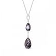 925 Sterling Silver Pendant with Chain with Silver Night Crystals of Swarovski (NCR323061061SNBP)