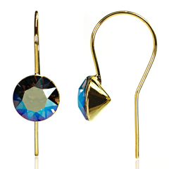 Silver earrings. Shimmering Swarovski Topaz. Article 6464-LTSH, Topaz, Swarovski