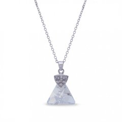 925 Sterling Silver Pendant with Chain with Blue Shade Crystal of Swarovski (N6628BLS), Sapphire, Crystal, Swarovski