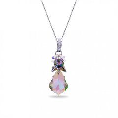 925 Sterling Silver Pendant with Chain with Crystals of Swarovski (NP6090PS), Vitrail Medium, Paradise Shine, Crystal, Swarovski