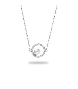 Кулон з цепочкой. White Pearl. Артикул 2869-W, Жемчуг, Swarovski