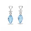 925 Sterling Silver Earrings with Aquamarine Crystals of Swarovski (KC654012AQ)