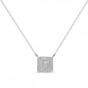 Кулон з ланцюжком з срібла 925 проби з Фіанітами Swarovski (NNFM7C), Фіаніт, Swarovski